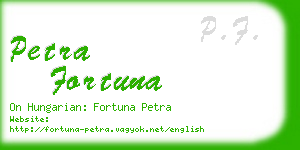petra fortuna business card